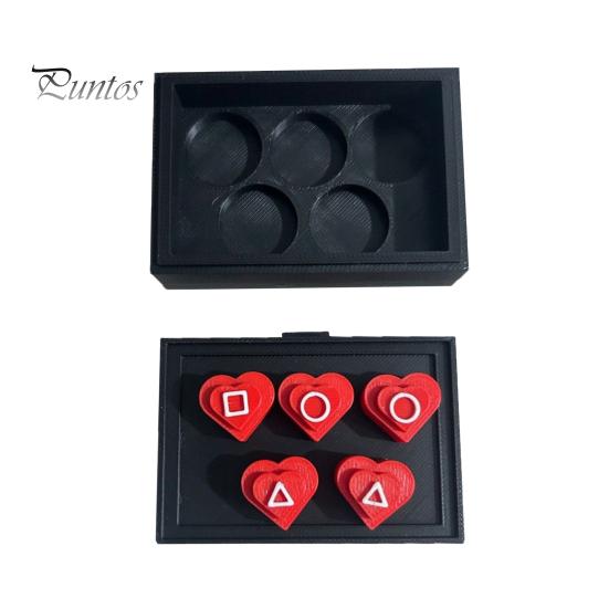 

1 набор корейской традиционной игры по ловле камней с коробкой, развивающей координацию рук и глаз, 3D-печатная игрушка для ловли камешков в форме сердца чёрный