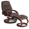 Cano Brown Modern Leather Massage Chair with Footrest