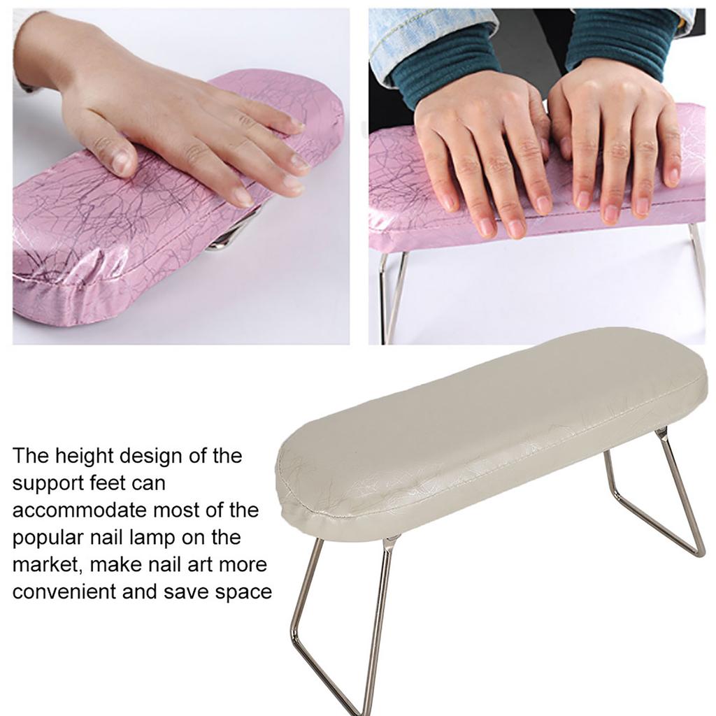 Nail Art Hand Pillow PU Leather Manicure Arm Rest Cushion With Bracket