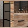 Industrial-style Storage Unit with 3 Removable Fabric Drawers and 2 Shelves - 60 X 29 X 101cm - MDF and Metal