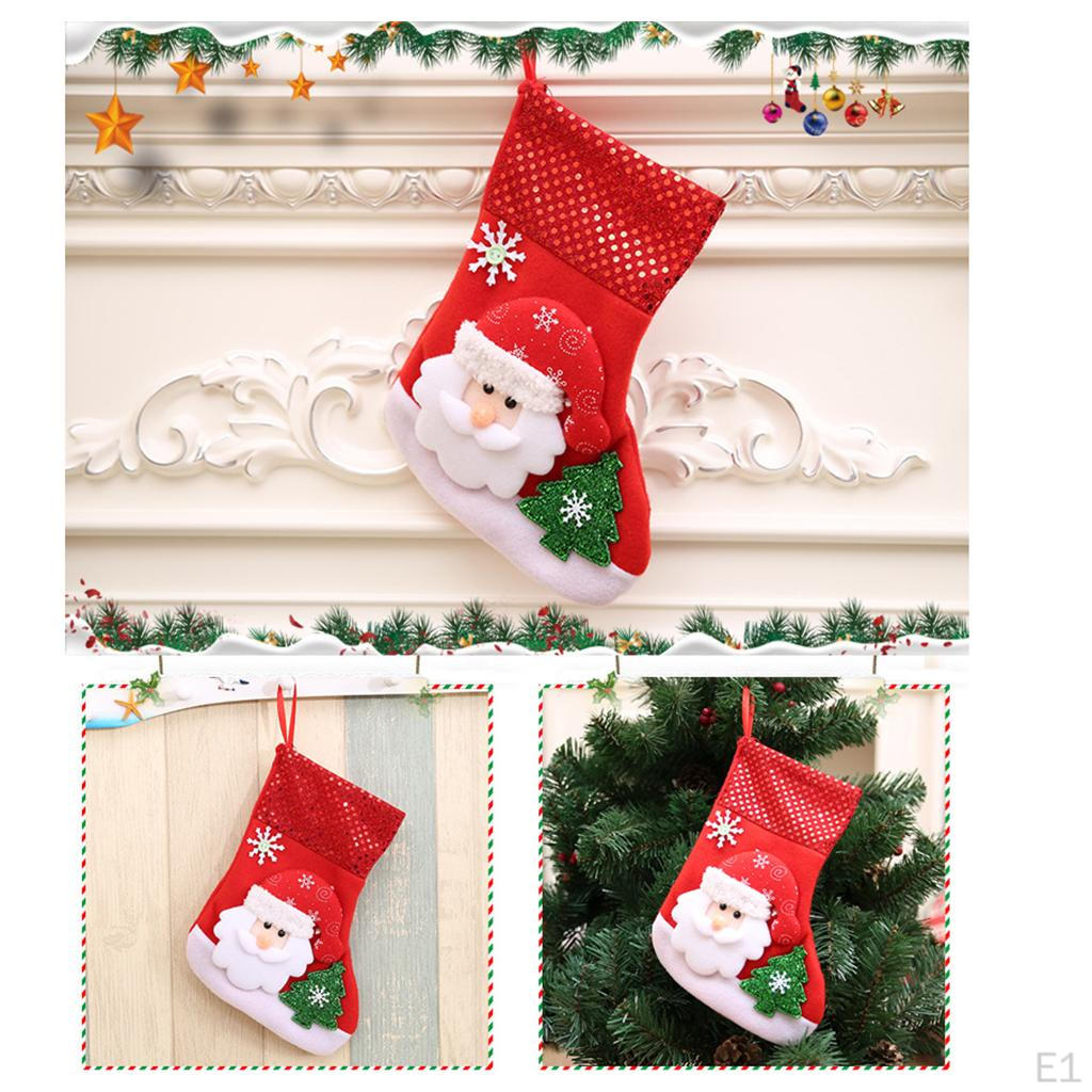 Embroidered Sequin Christmas Stocking Decorative Pendant Ornament