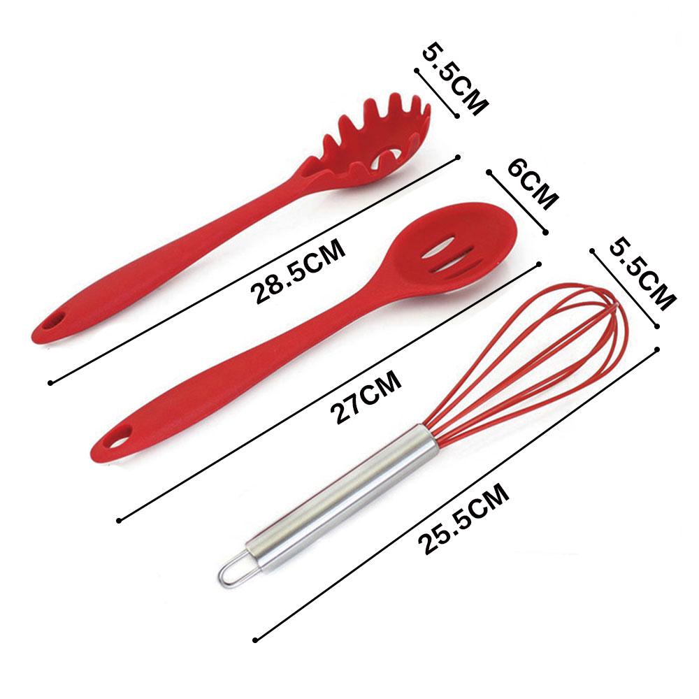 10Pcs/set High Temperature Resistant Silicone Cookware Sets Non-stick Shovel Ladle Kitchen Utensils