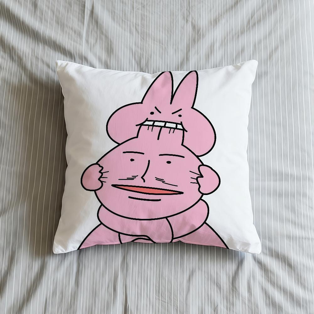 My F-Friend Pink Rabbit Cartoon Cushion Cover Square Decorative Throw Pillow Case Sofa Bed Living Room Birthday Anniversary