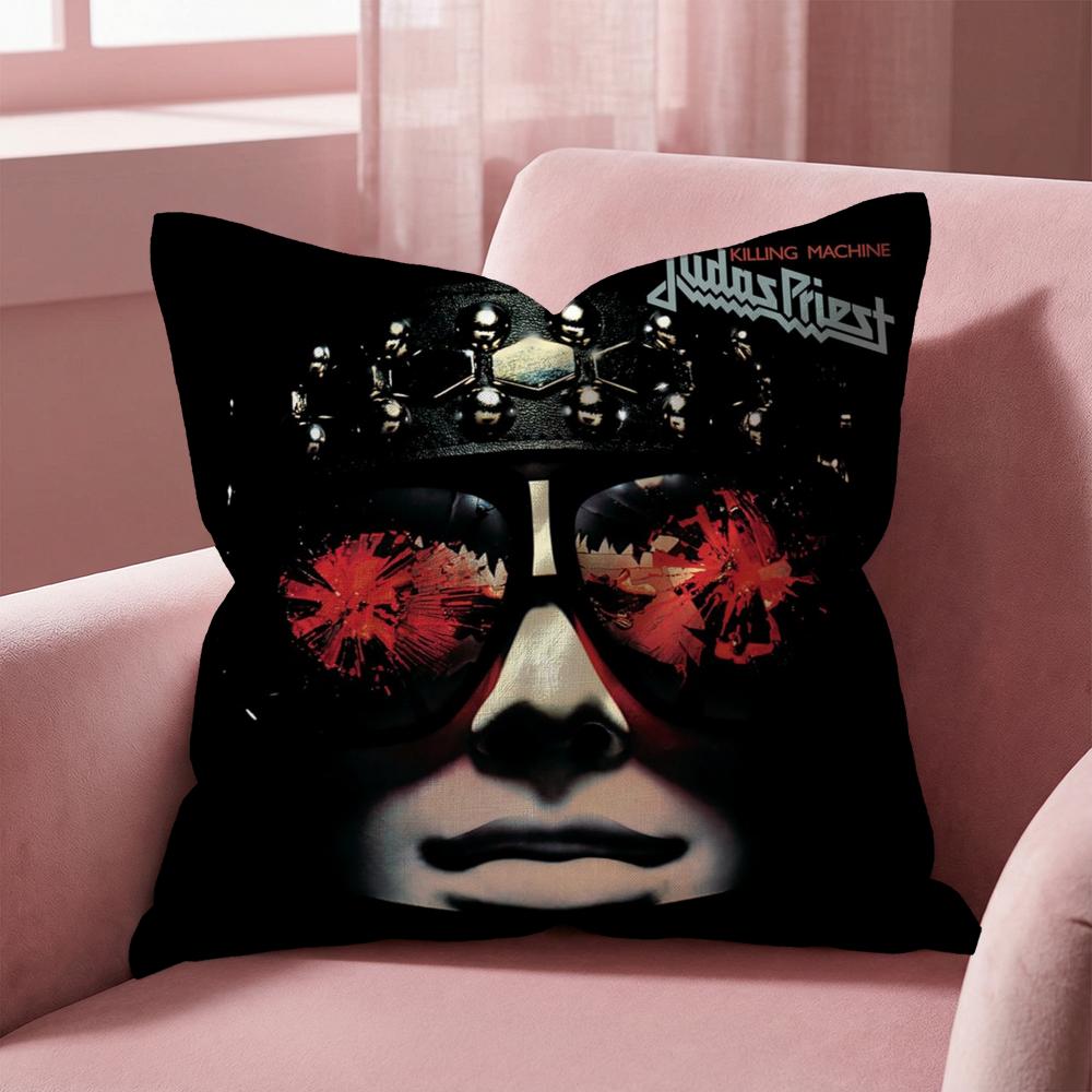 

J-Judas P-Priest Cushion Cover Multi-Scene Pillow Cover for Home & Car - Reversible, Soft & Durable for Daily Use 30cmx30cm
