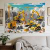 Exquisite Tapestry with Busy Construction Site Action Pattern, Ideal for Living Room Bedroom Office Decor And Home Party Wall Decoration