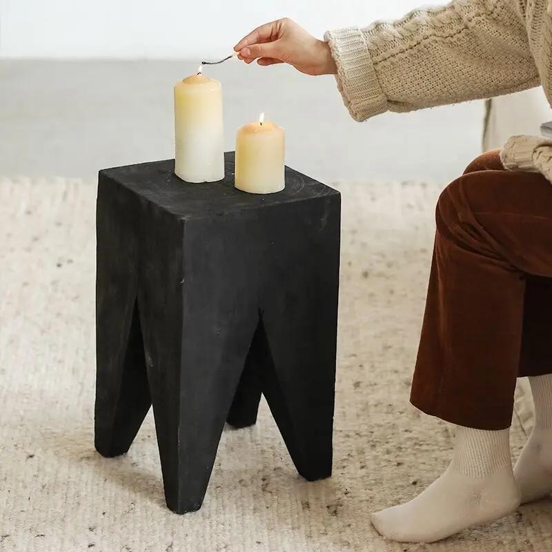 Home Coffee Table Creative Stool Short Simple Solid Wood Stump Homestay Furniture Decoration Wood Furniture Small Coffee Table