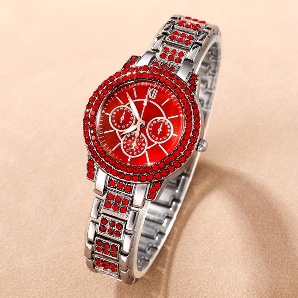 Full Diamond Luxury Bracelet Watch Set Ladies Quartz Watch Exquisite Five-piece Women's Set