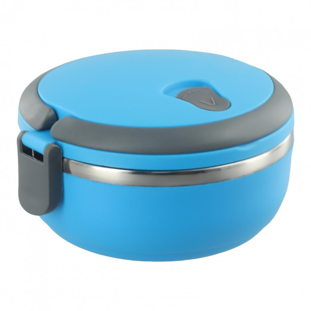 Stainless Steel Round 1 Layer Insulated Food Thermal Containers Lunch Box Case