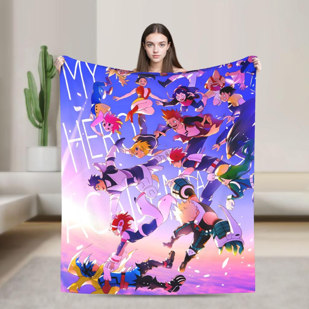 My Hero Academia Super Soft Blankets  Airplane Travel Plush Throw Blanket Aesthetic Couch Bed Flannel Bedspread Sofa Bed Cover