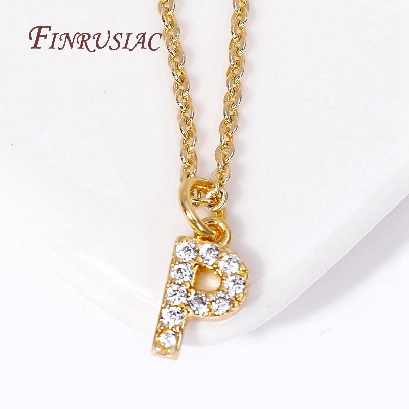 Classic A-Z Initial Letter Pendant Necklace Female 18K Gold Plated Simple Choker Neck Chain Woman Necklaces Jewelry Gifts