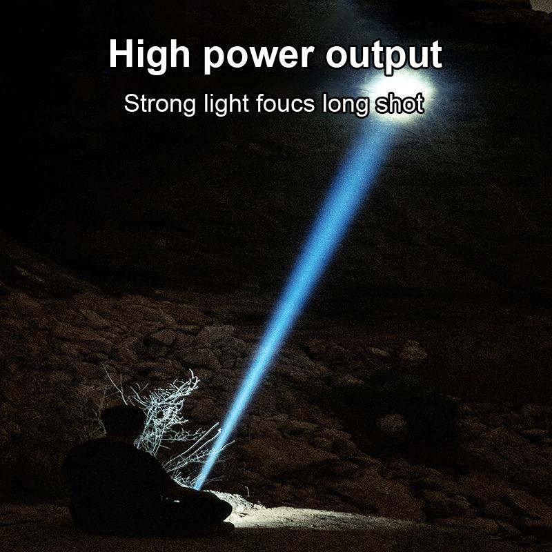Lampe de poche portable à double éclairage, torche respiratoire, lanterne zoomable, lampe de poche étanche, lampes de camping en plein air, projecteur puissant