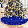 Sequin Ruffle Christmas Tree Skirt, Sparkly Holiday Decoration for Home Party Display