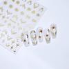 1Pc Bronzing Heart-Shaped Nail Stickers Gold And Silver Laser Butterfly Star Moon Glue Slider Diy Nail Accessories Decoration