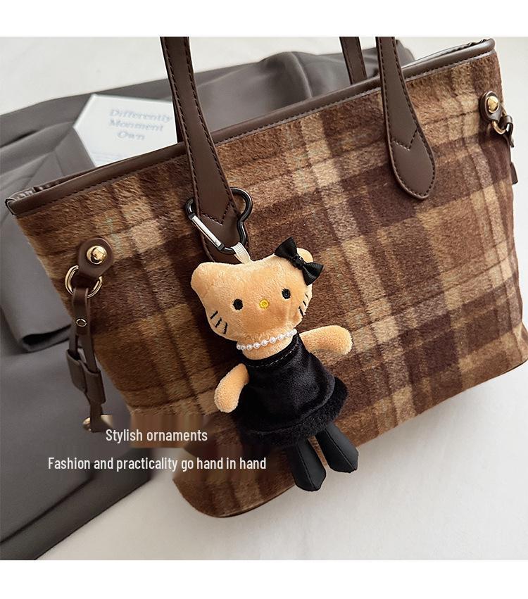 Damen College-Stil Cross-Border Woll-Tote: Handtasche mit großer Kapazität, vielseitig, modisch und hochwertig für Studenten