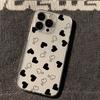 Black Small Love Phone Case For Samsung Galaxy S25 S23 S24 S22 Ultra Plus Soft Transparent Cover For Galaxy S24+ S23+ S25+ Shell