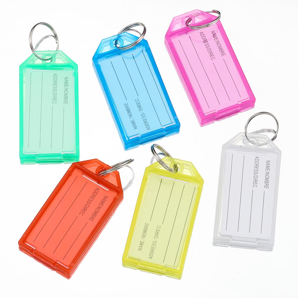 10-50pcs Colorful Plastic Keychain Key Tags Label With Split Ring For Diy Numbered Name Baggage Tag Id Label Name Tags