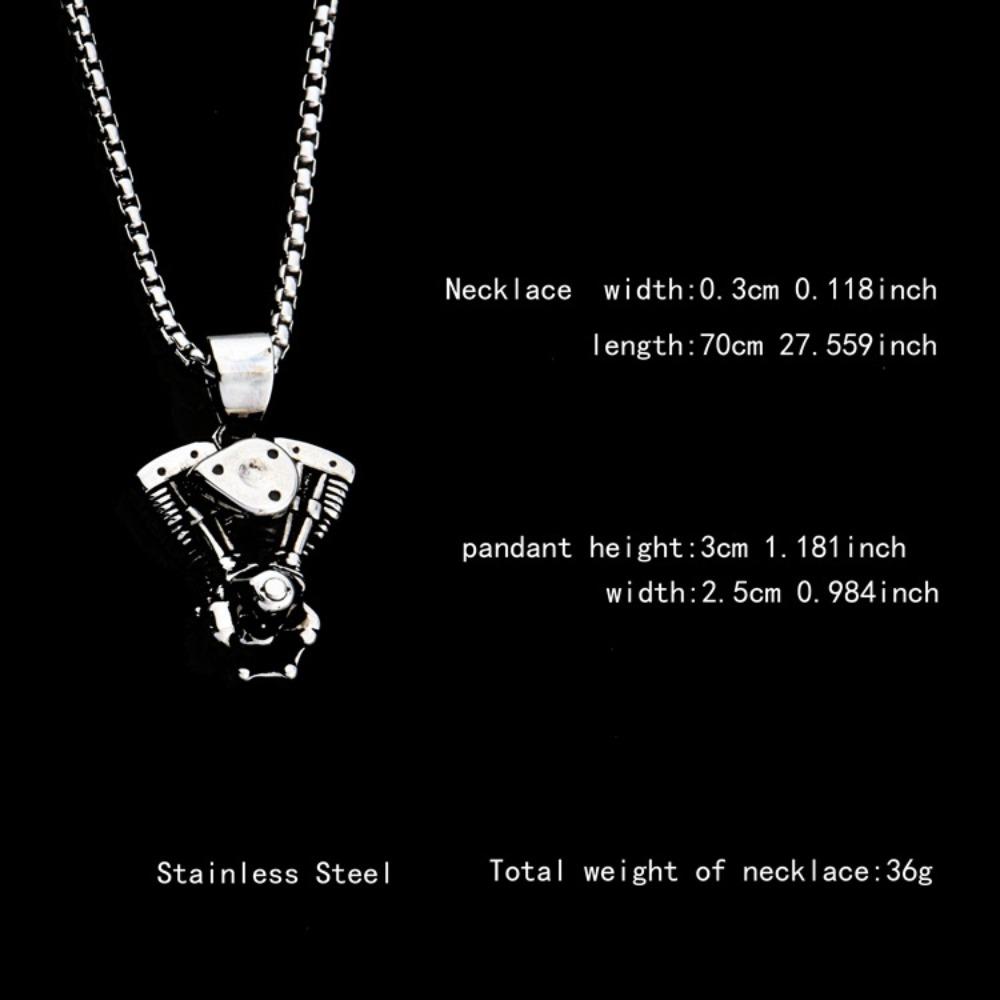 Nightclub Hip Hop Personality Engine Titanium Steel Necklace Pendant Men and Women