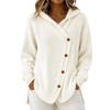 2026 Autumn/Winter Women's Loose Knit Hooded Cardigan with Buttons