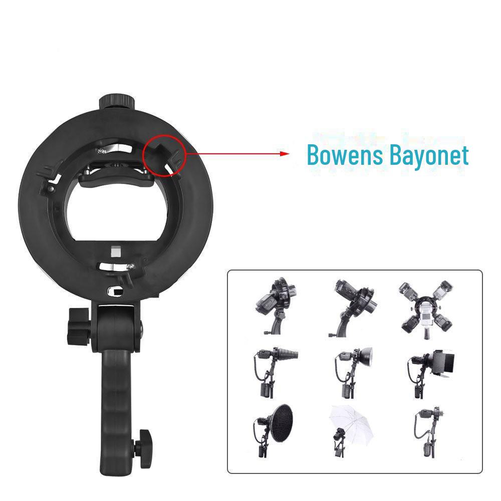 Round Short Handle S Chuck Flashlight Stand with Baorong Exquisite Mouth Base S Bracket