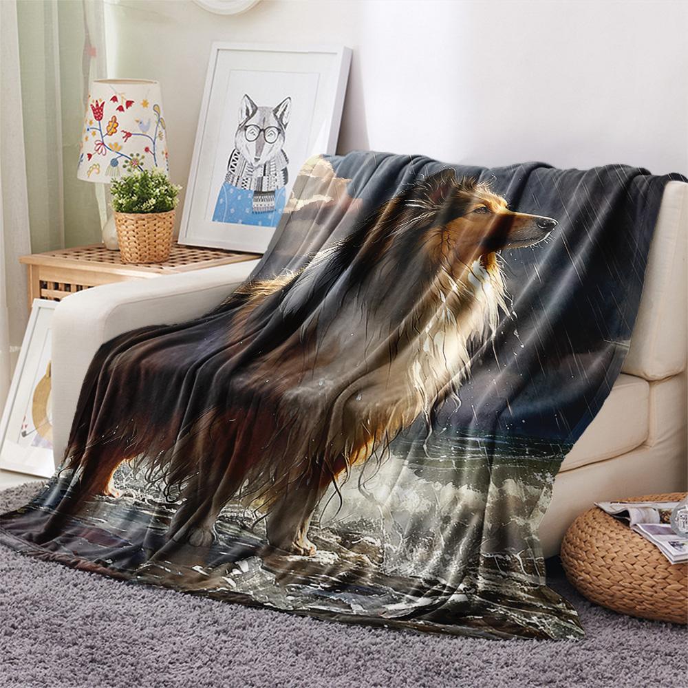 Australian Shepherd Print Flannel Blanket, High quality Comfortable for All Seasons, Home Decor, Warmth and Comfort, Perfect for Christmas Gifts