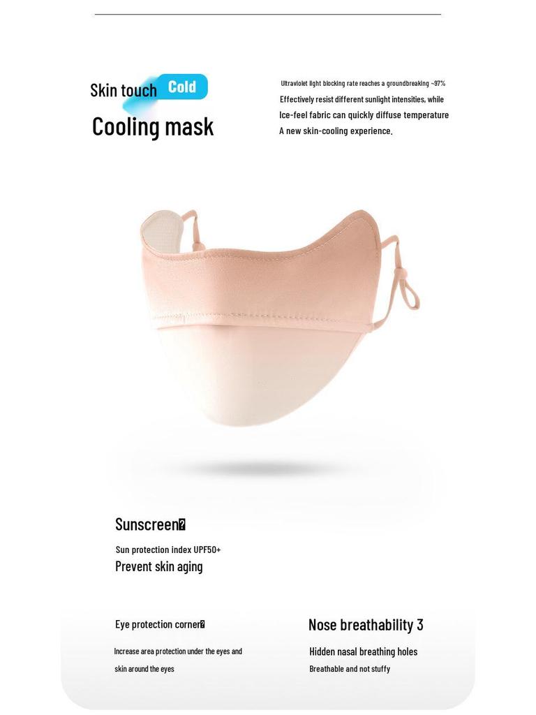 Women's 3D Ice Silk Sunscreen Mask - Spring/Summer Breathable Sun Protection for Outdoor Cycling