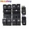 HIGH QUALITY 5ND959857 5K4959857 / 5ND959855 Chrome Master Window Switch For Golf MK5 MK6 Tiguan Touran Jetta Passat Red Light Switches Seat 3