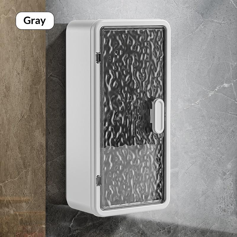 Punching Free Toothbrush Storage Box Multifunctional Ins Makeup Brush Holder Glacier Pattern Bathroom Storage Rack
