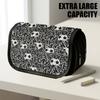 1pc Double Layer Flip Pencil Case, Soccer Themed Graffiti Pattern, Large Capacity, Portable Polyester Pen Storage Bag with Zipper Closure, Ideal for S