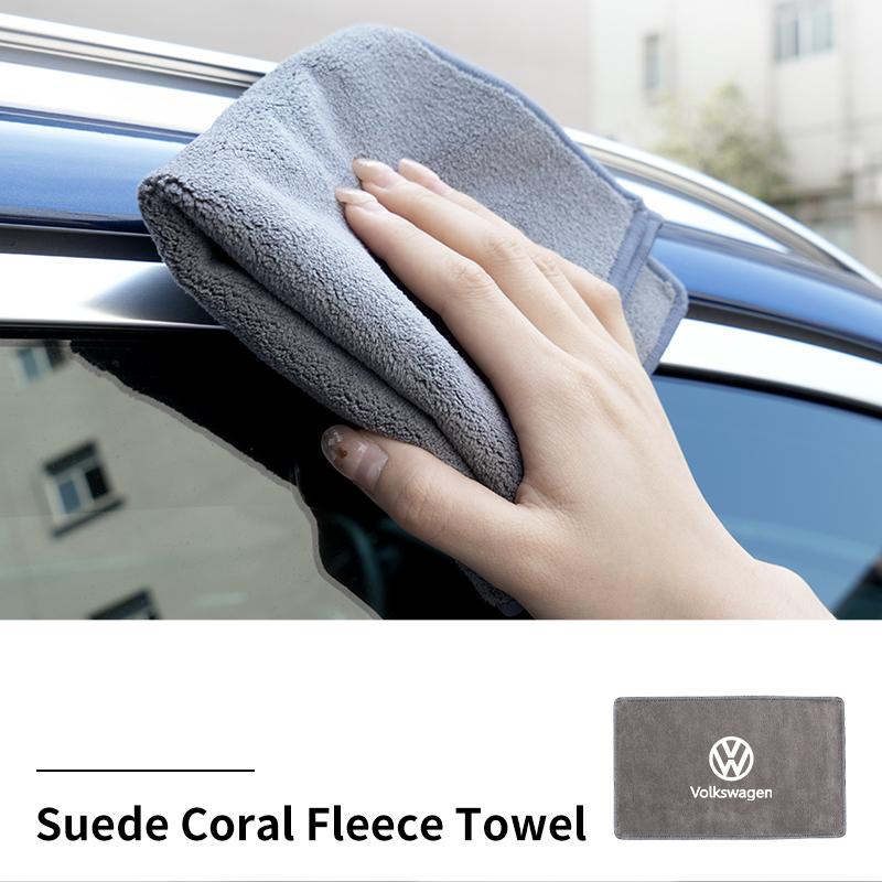 T23-Car Logo Wash Clean Towel Microfiber Cleaning Drying Cloth For Volkswagen VW Tiguan CC Jetta Polo Golf Passat Scirocco Touareg
