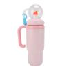 Whale Fountain Water Bottle 710ML Stainless Steel Keep Cold Insulated Drinking Cup with Handle Straw for Outdoor Travel