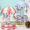 LED Classical Musical Box Mini Carousel Merry-Go-Round Music Case Christmas Gifts for Adult Kids Wedding Decor for Childrens Day