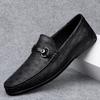 Schwarze Slipper Herren Leder Hochwertig Designer Herrenschuhe Lederschuhe Mann Weiche Sohle Bequem Lässig Herrenschuhe Mokassin