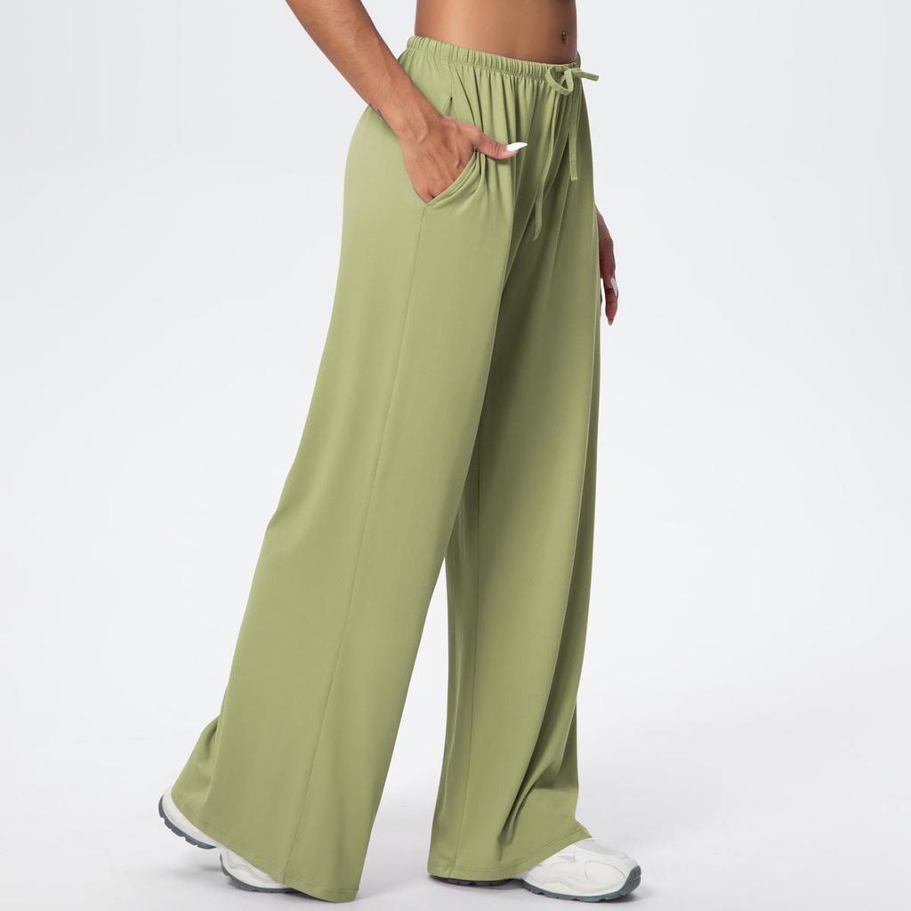 New Loose Fit Wide Leg Yoga Pants with Pockets and Elastic Drawstring