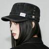 Korean Ins Retro Washed Denim Flat Top Cap Women'S Japanese Old Tooling Advanced Sense Equestrian Hat Military Hat