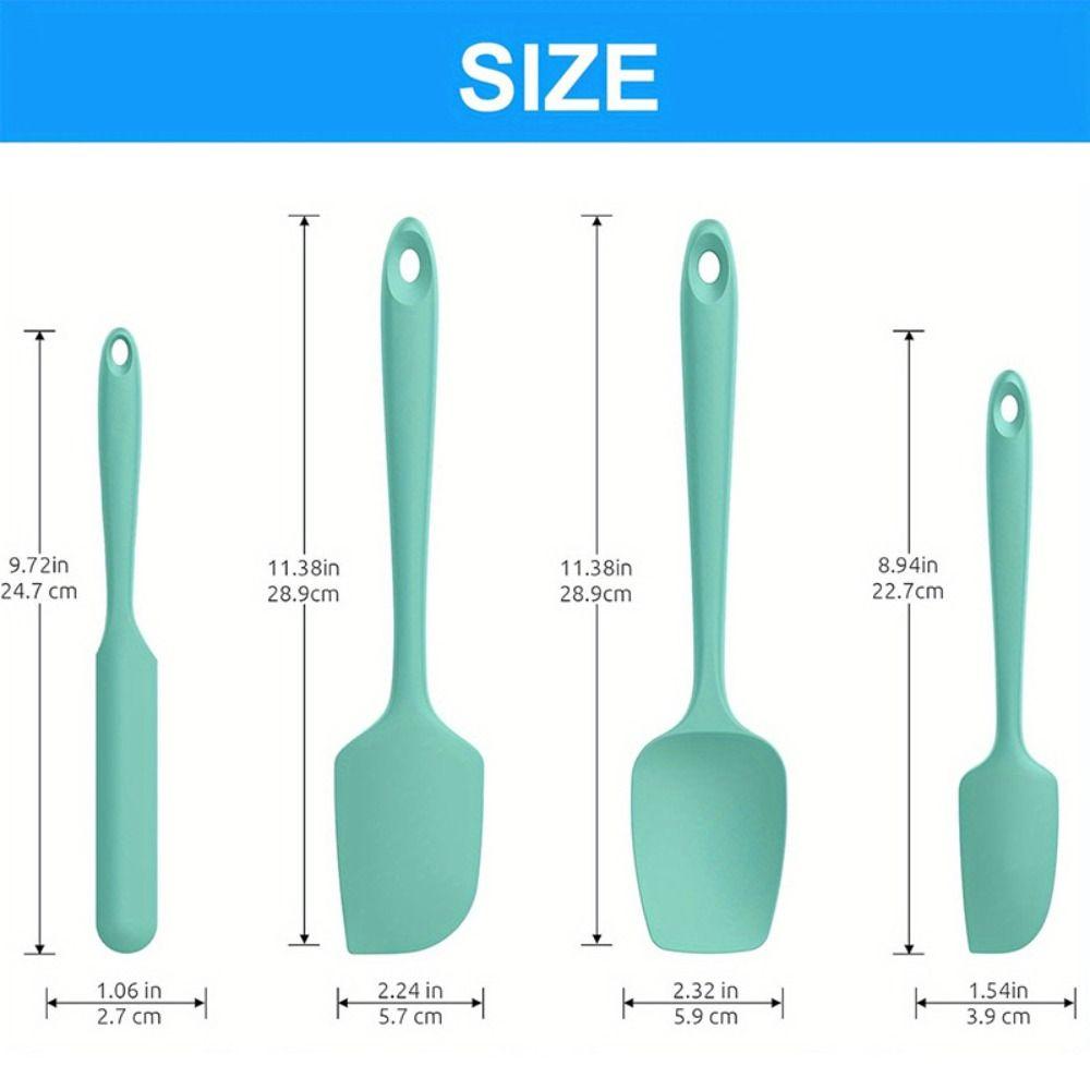 4PCS Heat Resistant Silicone Spatula Non-slip Kitchen Baking Tool Cooking Utensil Set Home Baking