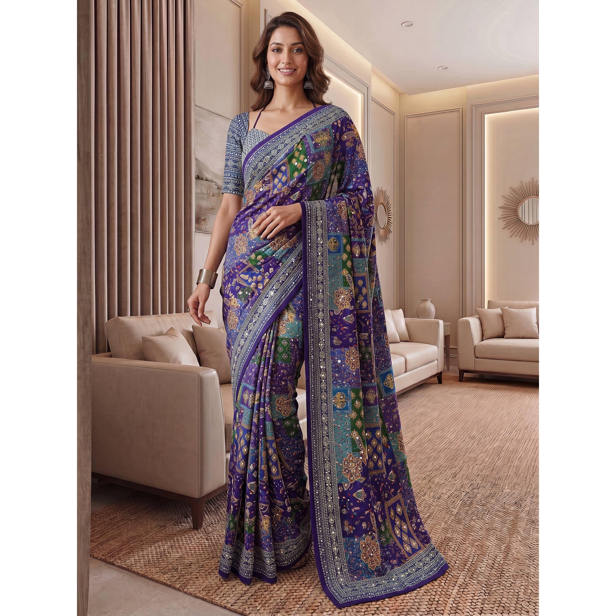 New Launch Ajrak Print Designer Saree Collection