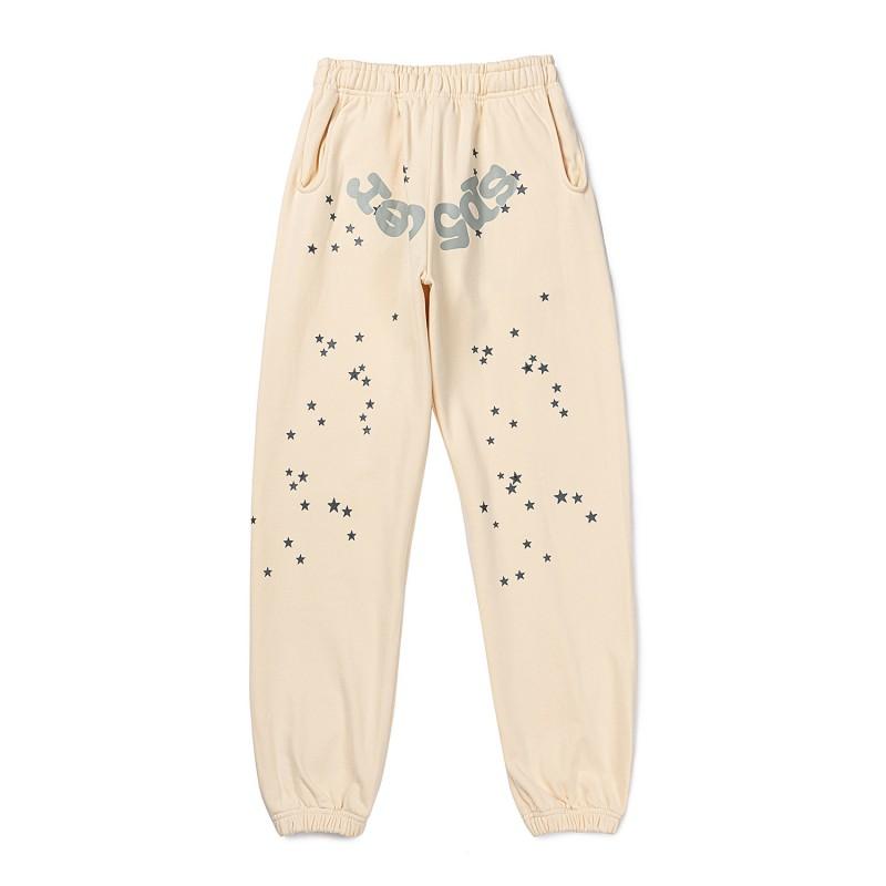 Sp5der Star Spider Foamed Letter Print Fleece Lined Hoodie Pants Set Teens Casual Streetwear Outfit