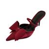 Fashion Big Size 43 Fashion Butterfly-Knot Women Stiletto Heels Shoes Female Slip On Footwear Pointed Toe Ladies Thin Heels Pumps Shoes