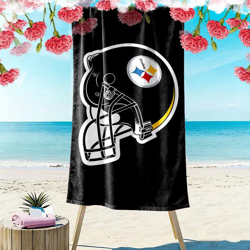 Pittsburgh Steelers Print Beach Towel, Large Soft Quick Dry Towel for Beach Camping Swimming