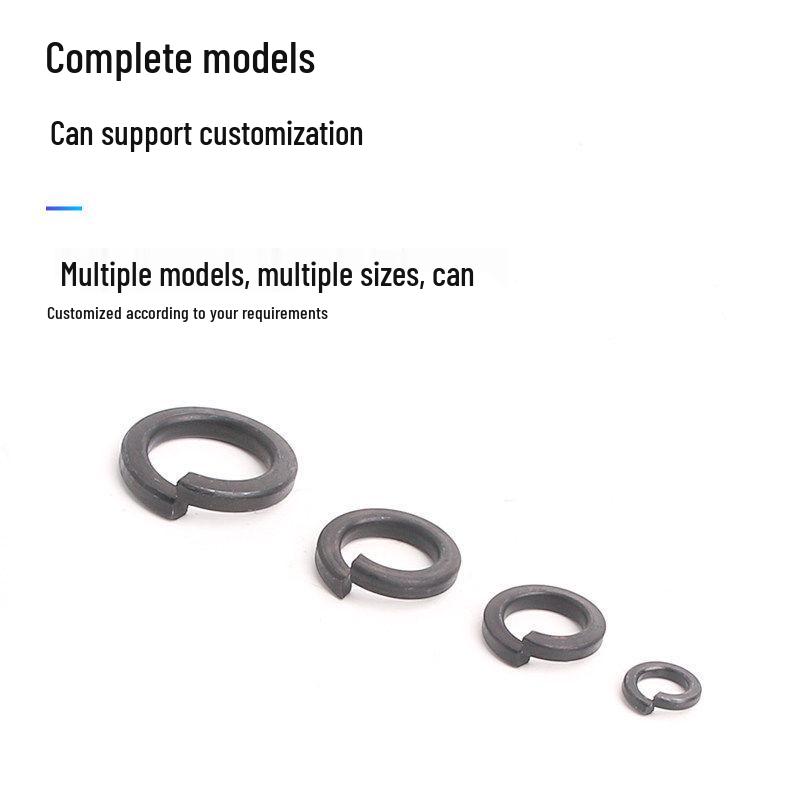 8.8 High-Strength Blackened Spring Washer, GB93-76, 65 Manganese, Sizes M3-M30