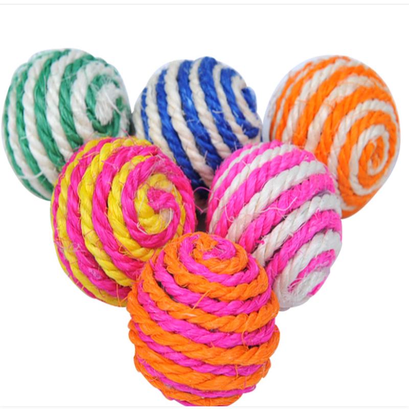 1Pcs Pet Kitten Sisal Dog Weave Catch Balls Chewing Toys Rope