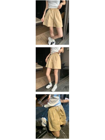 2025 Women's Elastic High-Waist Wide Leg Mid-Length Summer Shorts