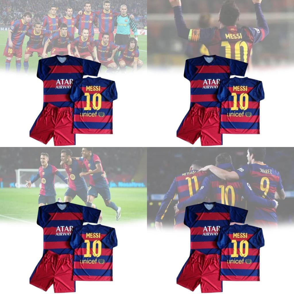 Fc Barcelona Vintage Voetbalshirt Set Met Ademende Modal Mix Voor Kinderen Sport