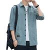 Pure Cotton 7-point Sleeve Shirt for Men Versatile Jacket Summer Trendy Versatile Casual Solid Color Men's Clothes Shirt for Men