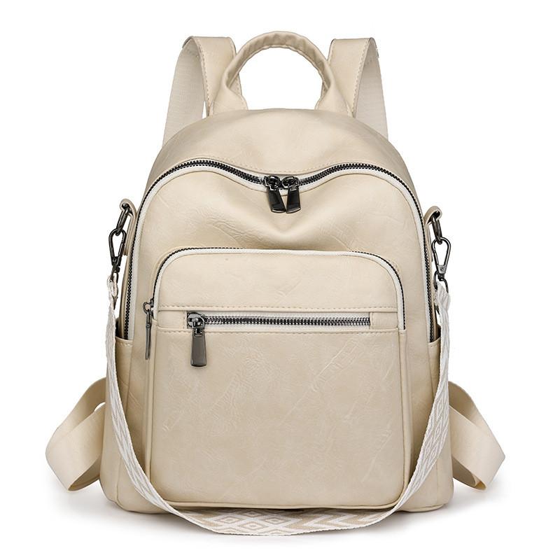 IELGY Pu Backpack Fashion Retro Large Capacity Casual Commuter Travel Backpack