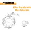 DICOSMETIC 10Pcs Cabochon Bracelet Settings Stainless Steel Bracelet Blanks Cabochon with Glass Cabochons Link Bracelet Blanks for Jewelry Making,