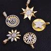 Retro European Zircon Pendant: Eight-Pointed Star, Sunflower, Spiral, Five-Pointed Star Necklace Accessory.