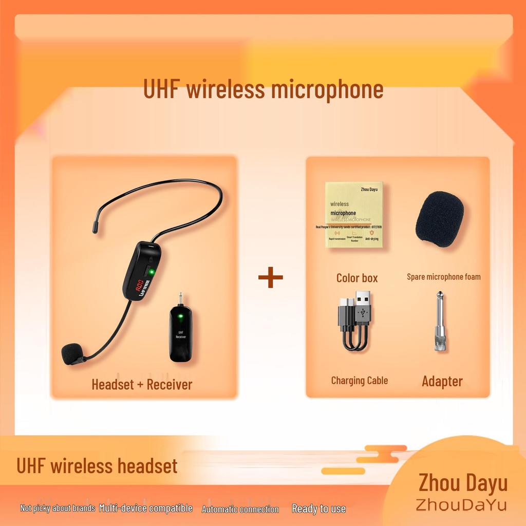 Bee-Style Wireless Headset Microphone for Teachers & Outdoor Stage