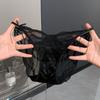 Ladies Summer New Style Pure Desire Sexy Lace Bow Breathable Hollow Net Gauze Triangle Briefs