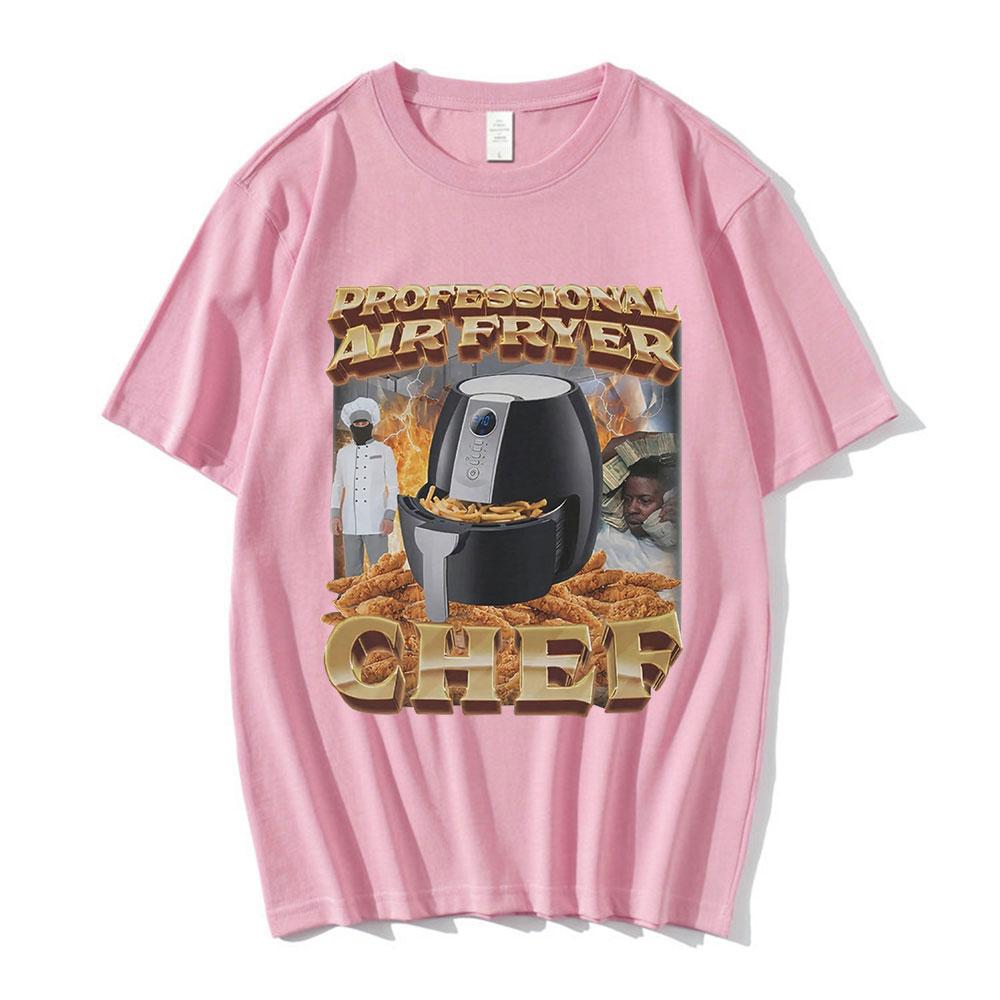 Professional Air Fryer Chef Meme Graphic TShirt Unisex Women Fashion Hip Hop Tshirts Cotton Casual Oversized T Shirts Streetwear